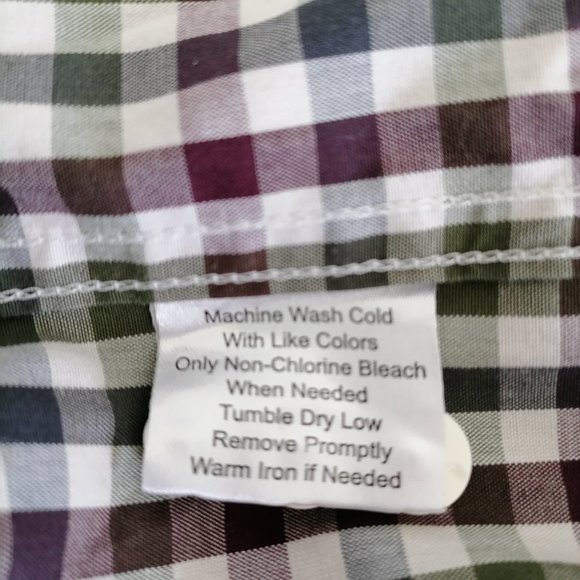 Egara Mens Multicolor Non-Iron Classic Fit Gingham Button Up Shirt Size 2X - Picture 6 of 6